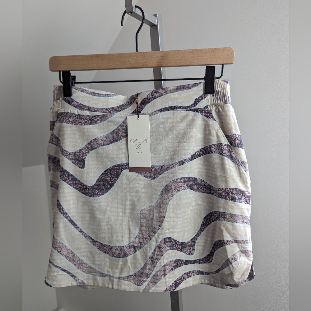Calia 16" Birdie Skort Womens Small Shallow Ripples Neutral Golf Apparel Wicking